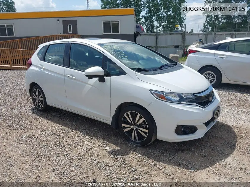2019 Honda Fit Sport VIN: 3HGGK5H70KM104125 Lot: 12639046