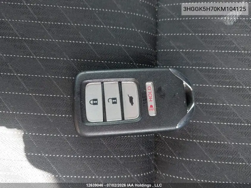 2019 Honda Fit Sport VIN: 3HGGK5H70KM104125 Lot: 12639046