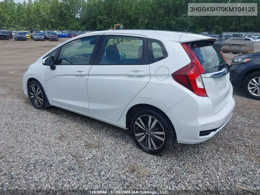 2019 Honda Fit Sport VIN: 3HGGK5H70KM104125 Lot: 12639046