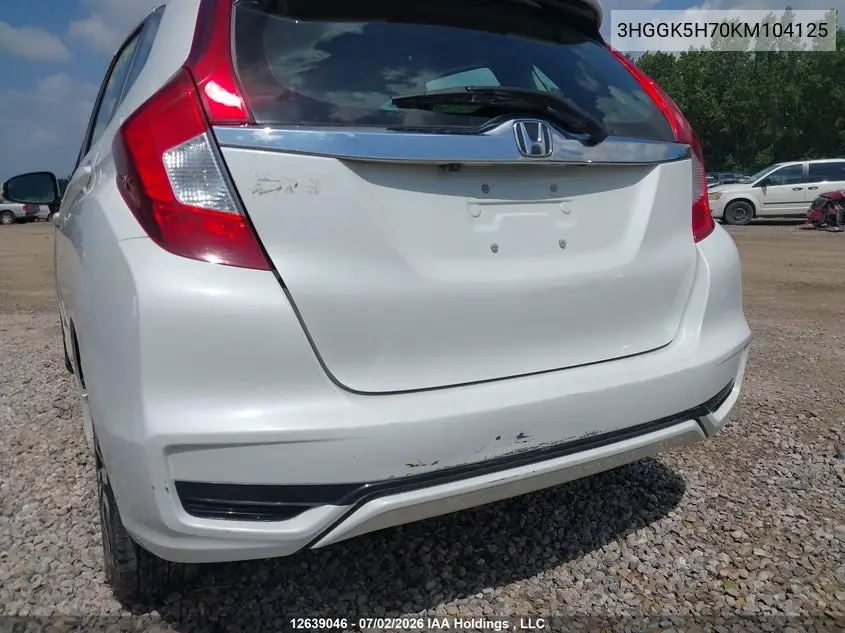 2019 Honda Fit Sport VIN: 3HGGK5H70KM104125 Lot: 12639046