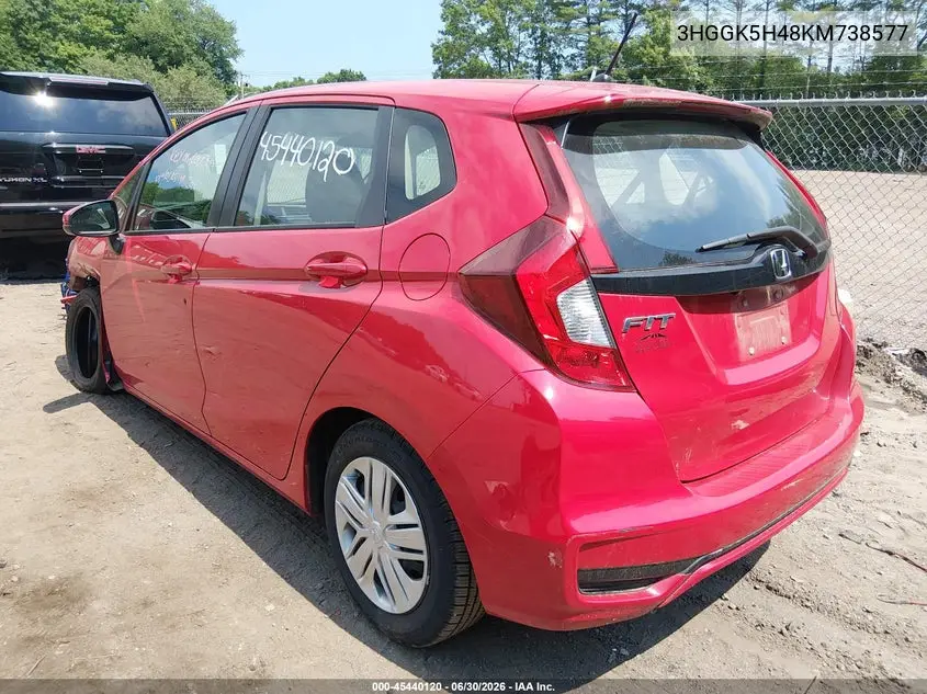 2019 Honda Fit Lx VIN: 3HGGK5H48KM738577 Lot: 45440120
