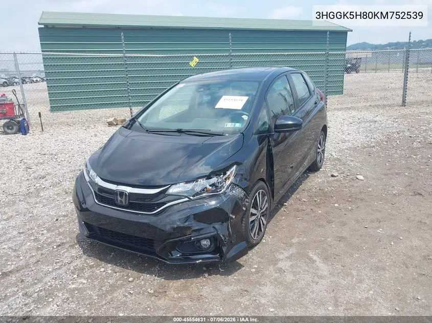 2019 Honda Fit Ex VIN: 3HGGK5H80KM752539 Lot: 45554631
