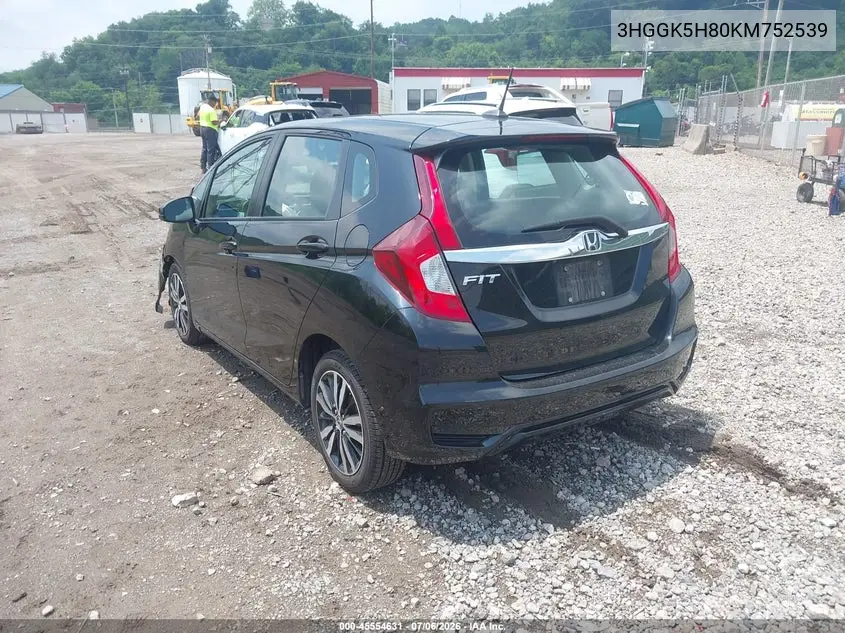 2019 Honda Fit Ex VIN: 3HGGK5H80KM752539 Lot: 45554631