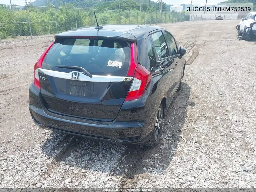 2019 Honda Fit Ex VIN: 3HGGK5H80KM752539 Lot: 45554631