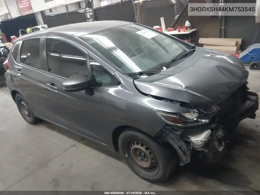 2019 Honda Fit Lx VIN: 3HGGK5H44KM753545 Lot: 45589300