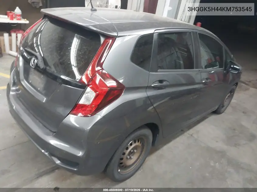 2019 Honda Fit Lx VIN: 3HGGK5H44KM753545 Lot: 45589300