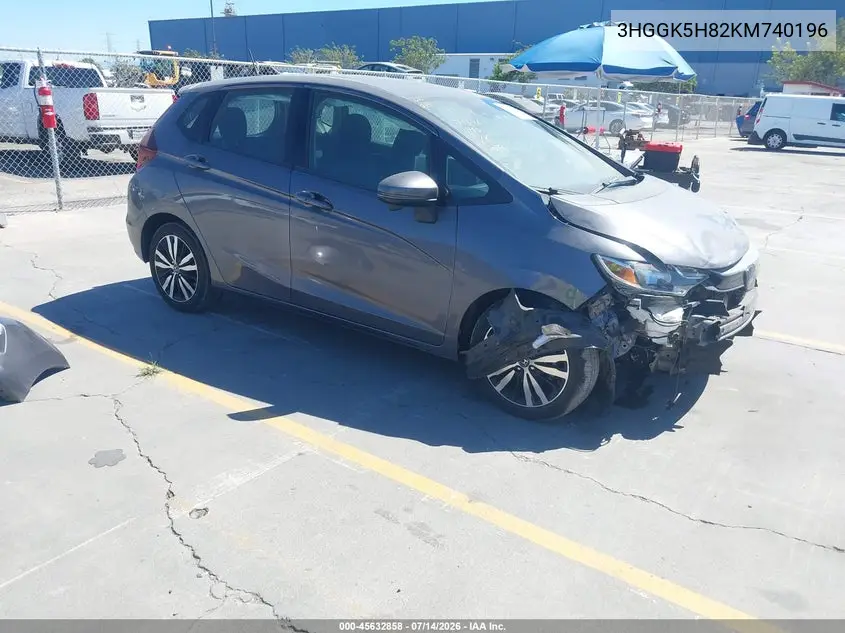2019 Honda Fit Ex VIN: 3HGGK5H82KM740196 Lot: 45632858