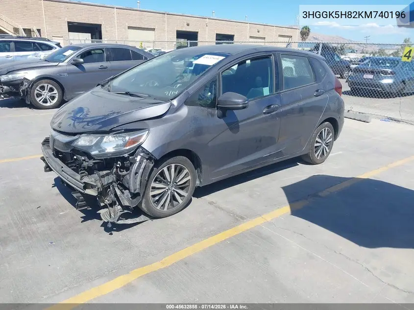 2019 Honda Fit Ex VIN: 3HGGK5H82KM740196 Lot: 45632858