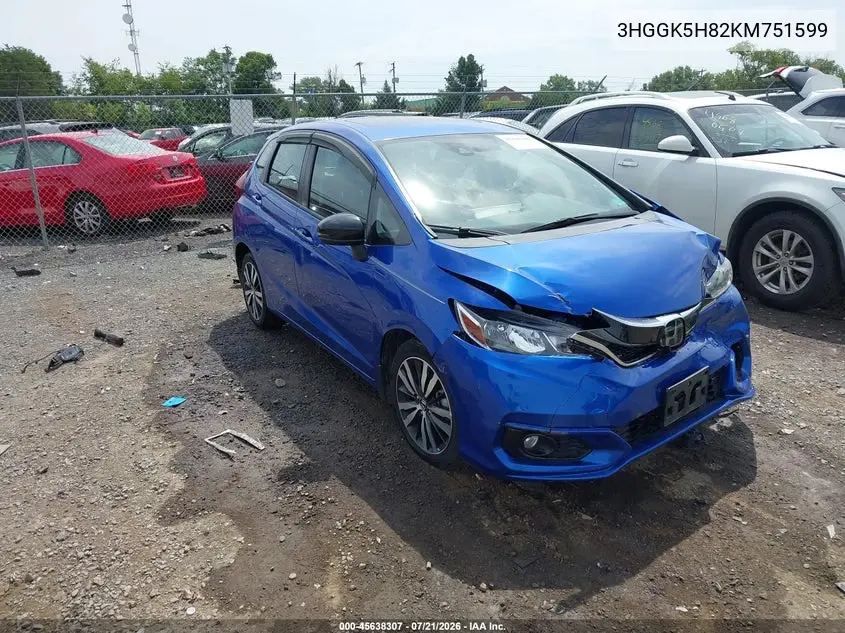2019 Honda Fit Ex VIN: 3HGGK5H82KM751599 Lot: 45638307