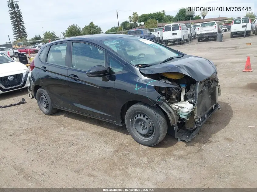 2020 Honda Fit Lx VIN: 3HGGK5H40LM705445 Lot: 45586288