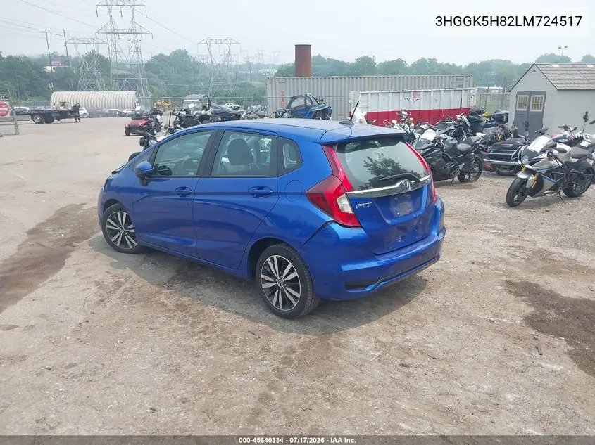 2020 Honda Fit Ex VIN: 3HGGK5H82LM724517 Lot: 45640334