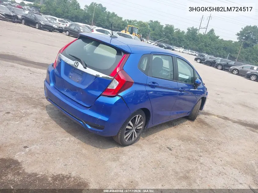 2020 Honda Fit Ex VIN: 3HGGK5H82LM724517 Lot: 45640334