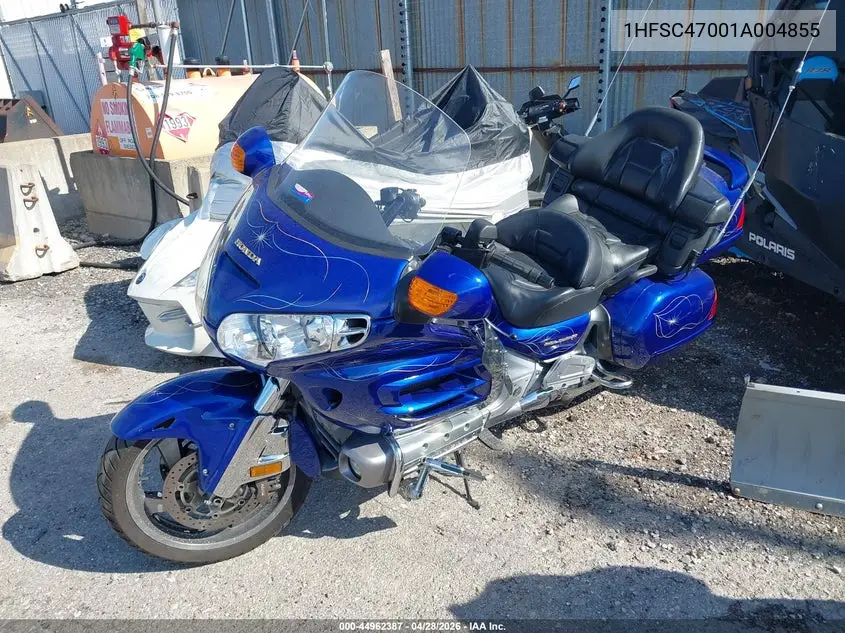 2001 Honda Gl1800 VIN: 1HFSC47001A004855 Lot: 44962387