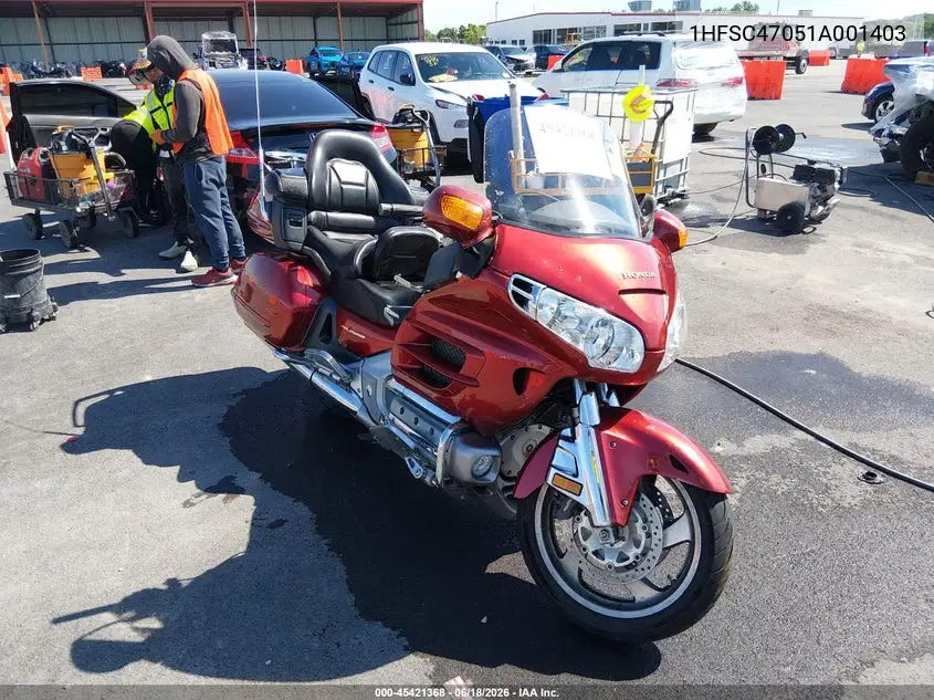 2001 Honda Gl1800 VIN: 1HFSC47051A001403 Lot: 45421368