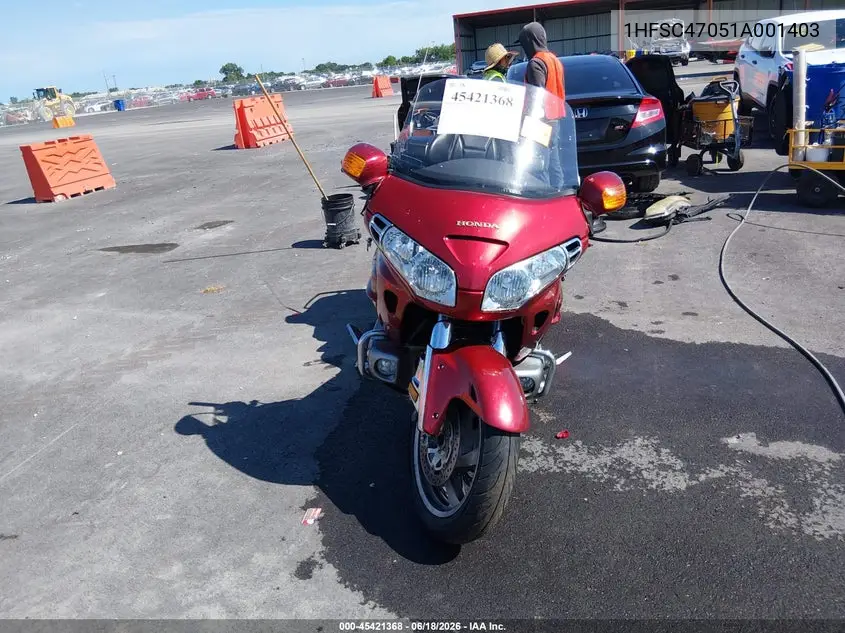2001 Honda Gl1800 VIN: 1HFSC47051A001403 Lot: 45421368