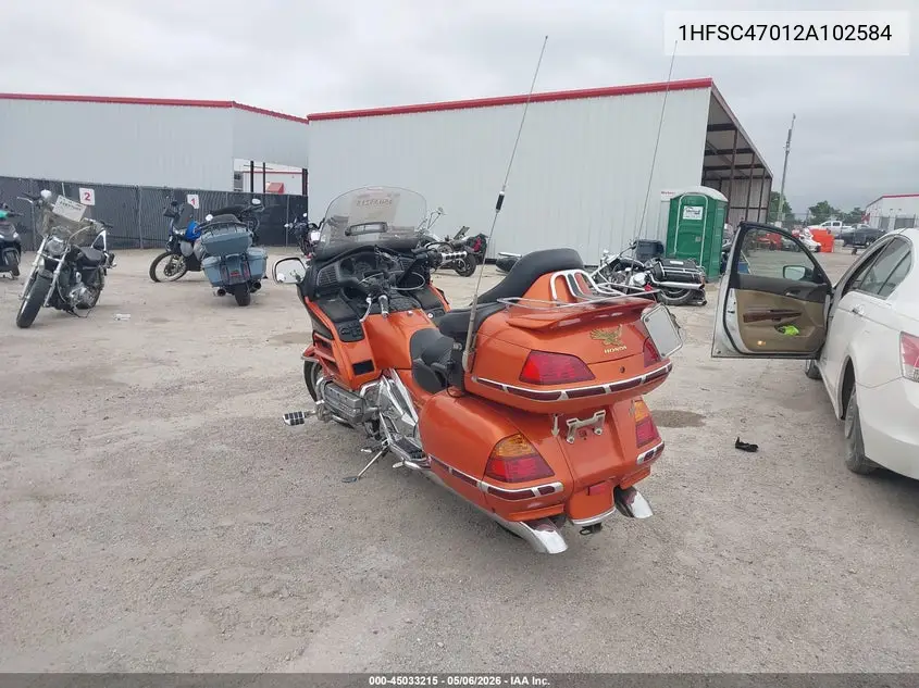 2002 Honda Gl1800 VIN: 1HFSC47012A102584 Lot: 45033215