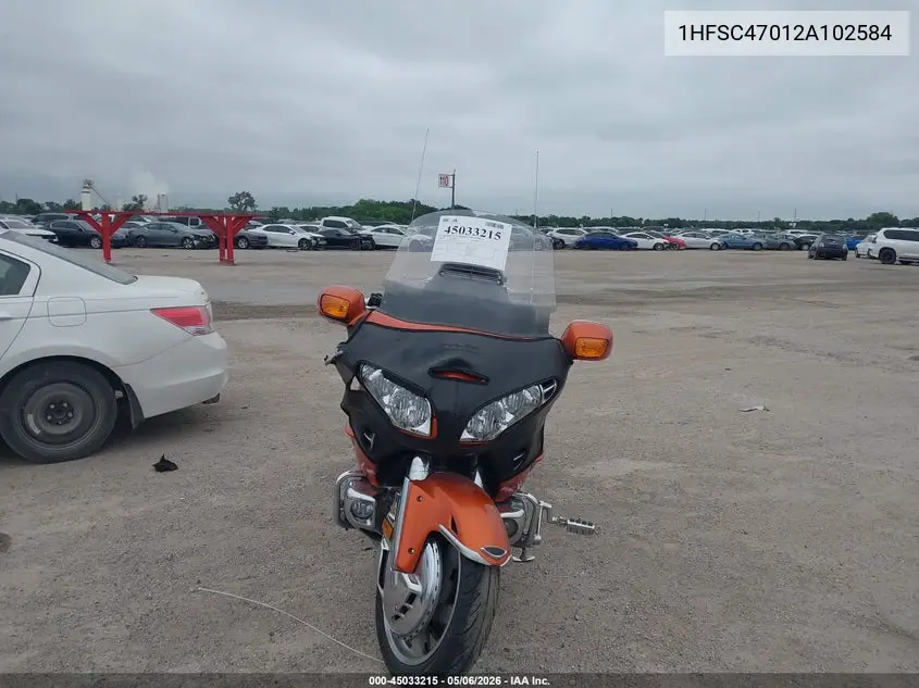 2002 Honda Gl1800 VIN: 1HFSC47012A102584 Lot: 45033215