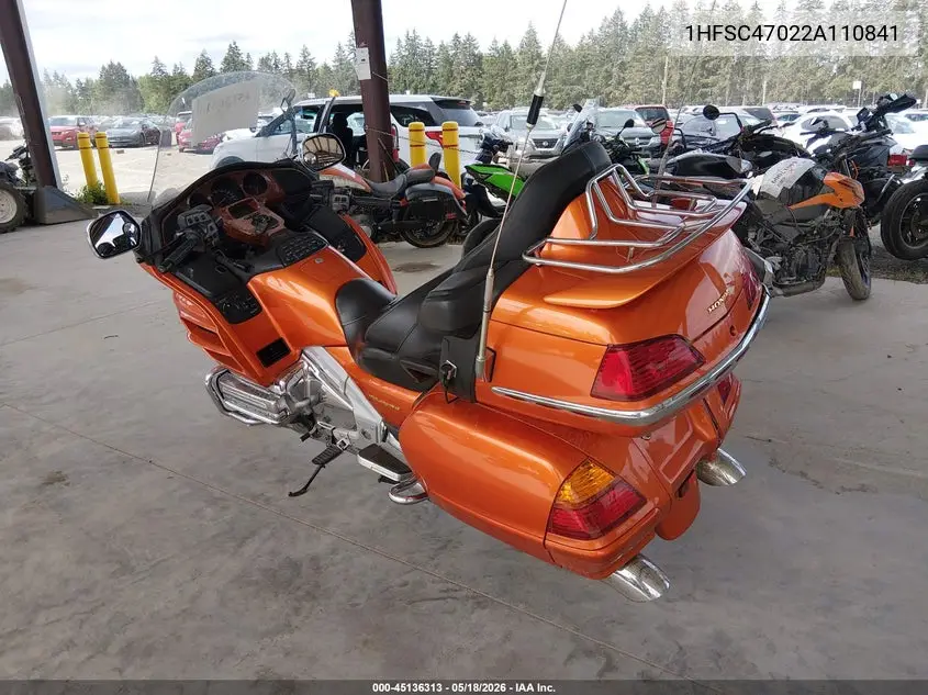 2002 Honda Gl1800 VIN: 1HFSC47022A110841 Lot: 45136313