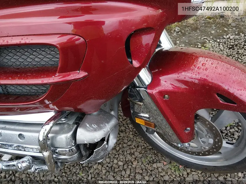 2002 Honda Gl1800 A VIN: 1HFSC47492A100200 Lot: 45199232