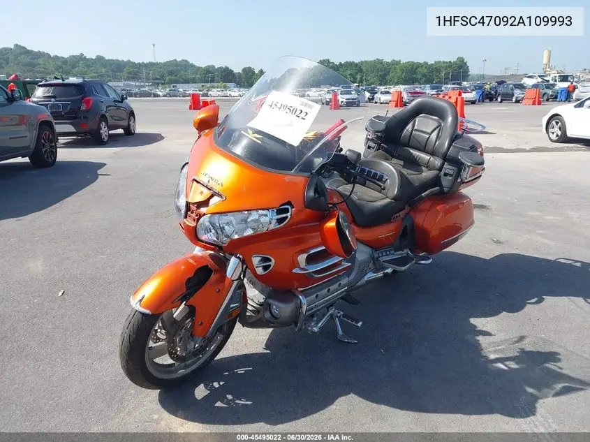 2002 Honda Gl1800 VIN: 1HFSC47092A109993 Lot: 45495022