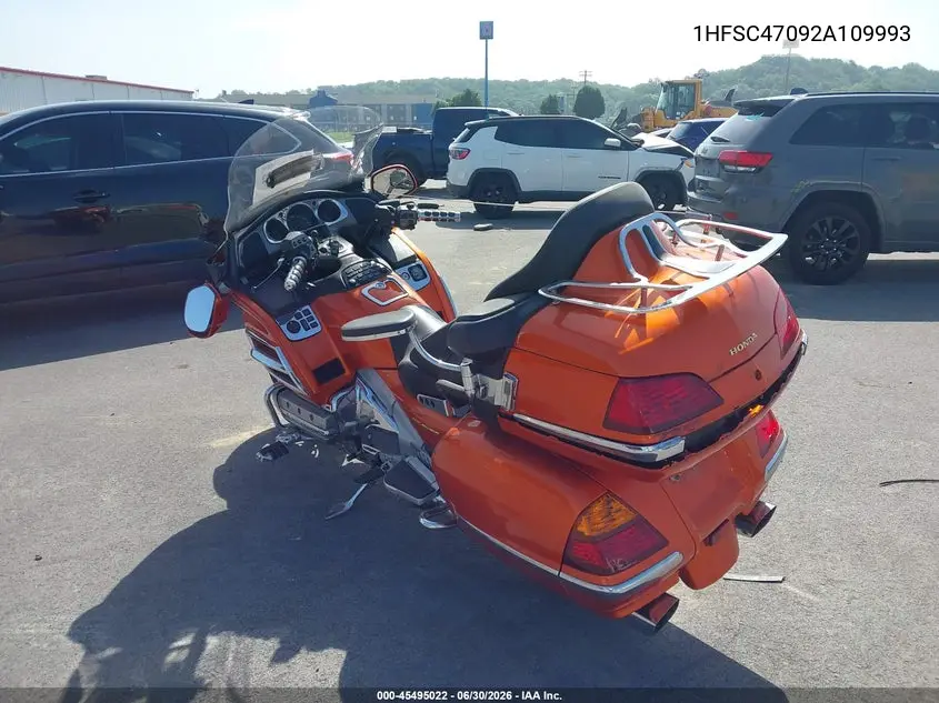 2002 Honda Gl1800 VIN: 1HFSC47092A109993 Lot: 45495022