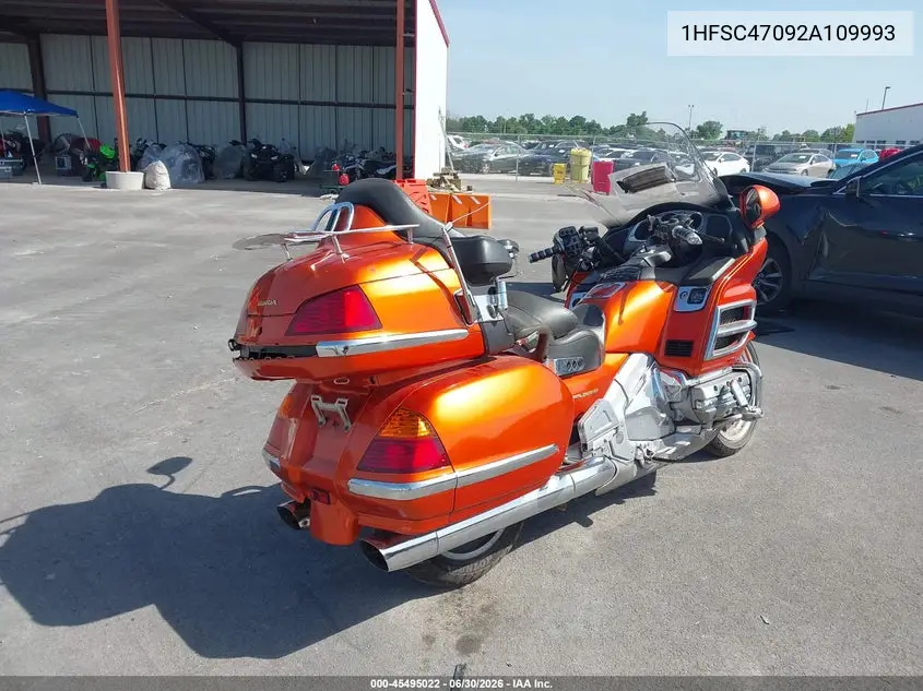 2002 Honda Gl1800 VIN: 1HFSC47092A109993 Lot: 45495022