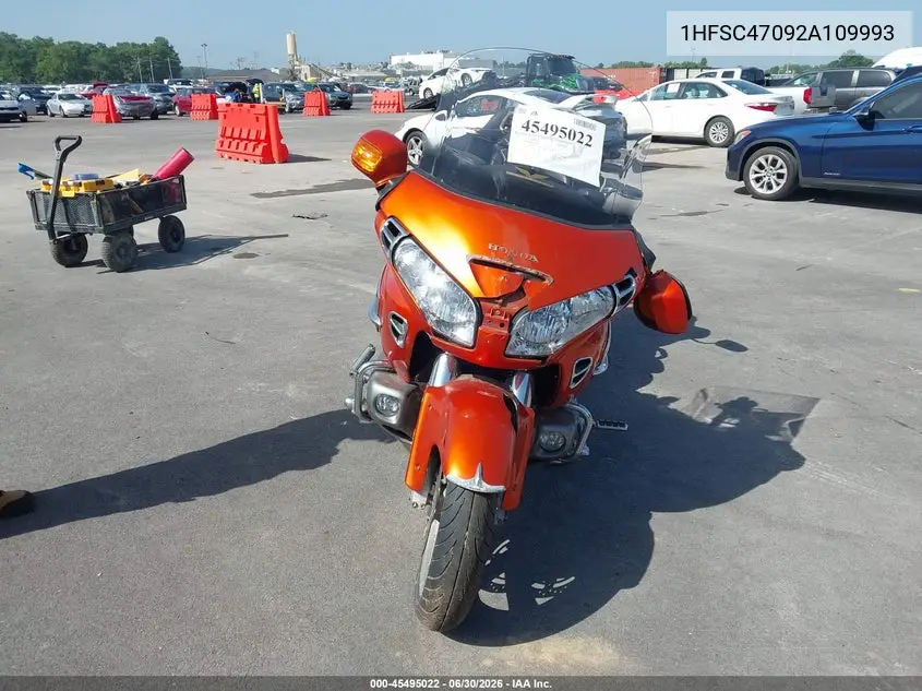 2002 Honda Gl1800 VIN: 1HFSC47092A109993 Lot: 45495022