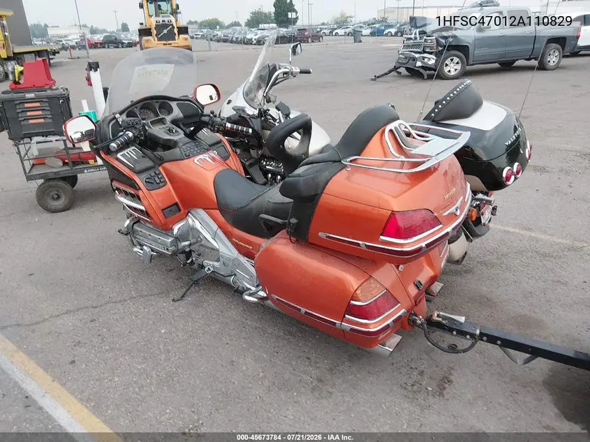 2002 Honda Gl1800 VIN: 1HFSC47012A110829 Lot: 45673784