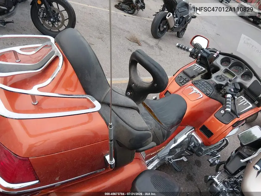 2002 Honda Gl1800 VIN: 1HFSC47012A110829 Lot: 45673784