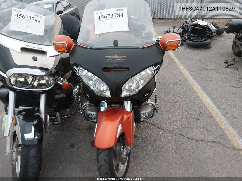 2002 Honda Gl1800 VIN: 1HFSC47012A110829 Lot: 45673784
