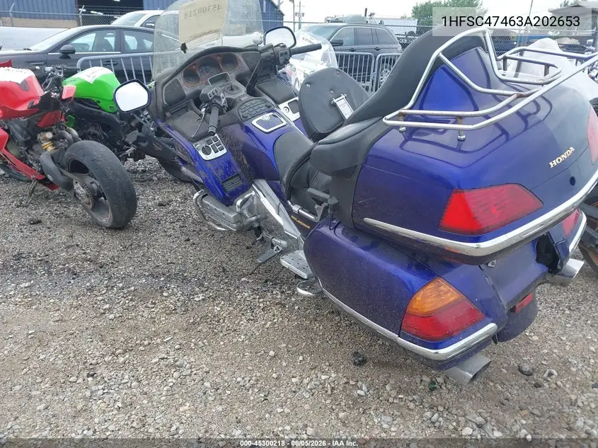 2003 Honda Gl1800 A VIN: 1HFSC47463A202653 Lot: 45300218