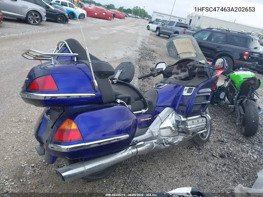 2003 Honda Gl1800 A VIN: 1HFSC47463A202653 Lot: 45300218