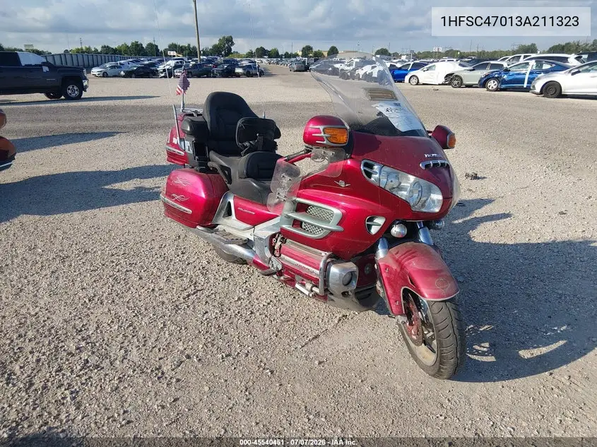 2003 Honda Gl1800 VIN: 1HFSC47013A211323 Lot: 45540451
