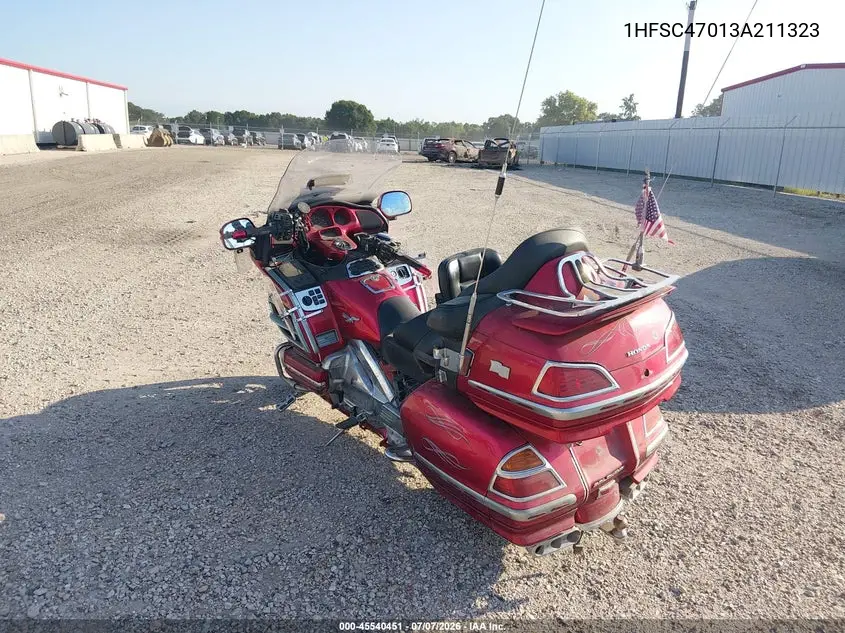 2003 Honda Gl1800 VIN: 1HFSC47013A211323 Lot: 45540451