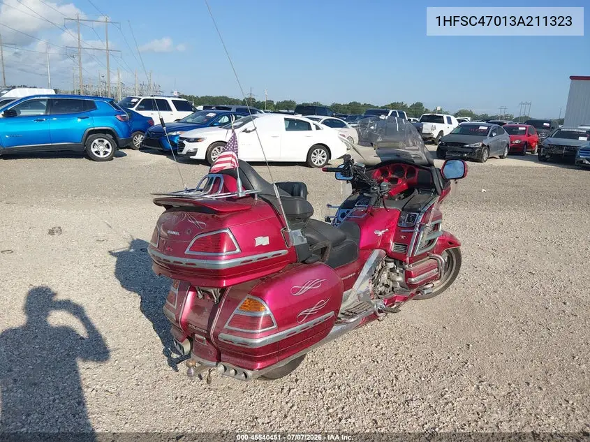 2003 Honda Gl1800 VIN: 1HFSC47013A211323 Lot: 45540451