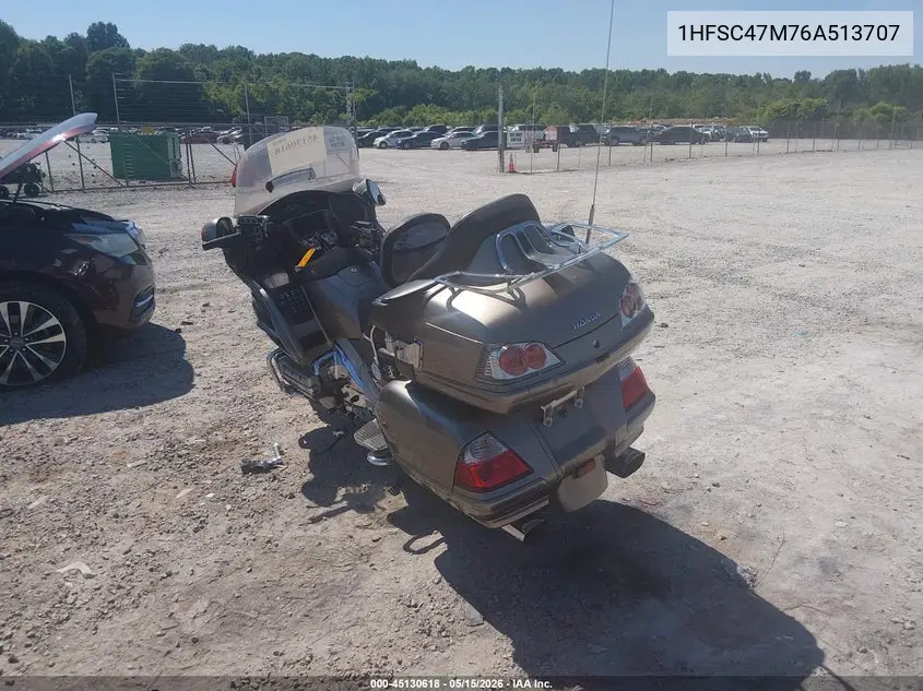 2006 Honda Gl1800 VIN: 1HFSC47M76A513707 Lot: 45130618