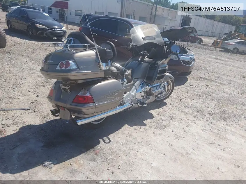 2006 Honda Gl1800 VIN: 1HFSC47M76A513707 Lot: 45130618