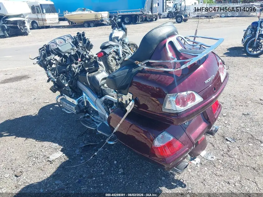 2006 Honda Gl1800 VIN: 1HFSC47H56A514096 Lot: 45259381