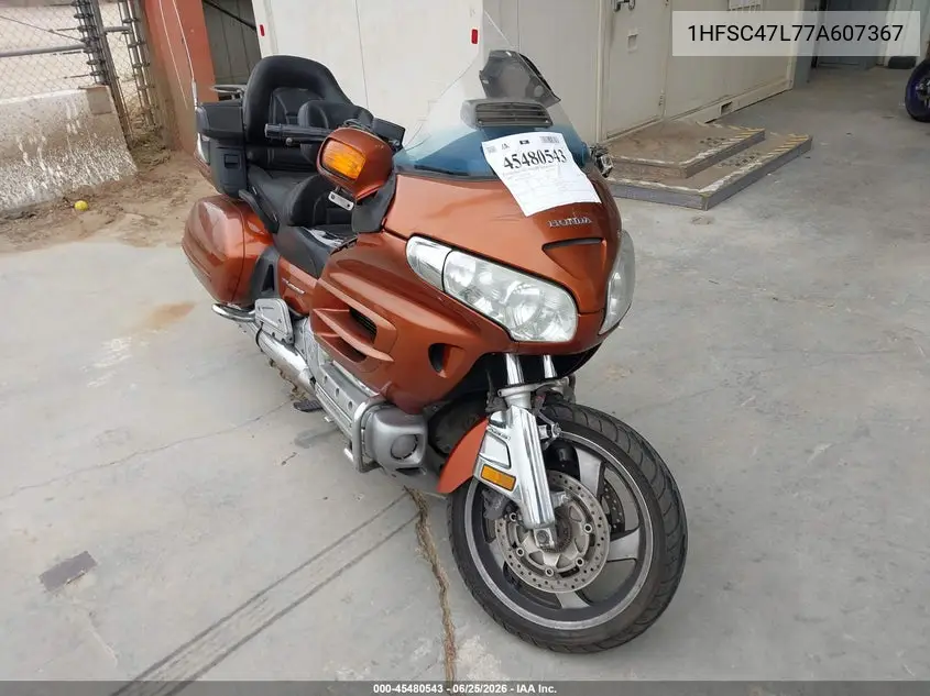 2007 Honda Gl1800 VIN: 1HFSC47L77A607367 Lot: 45480543
