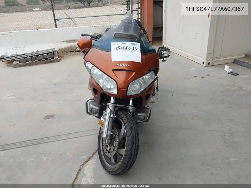 2007 Honda Gl1800 VIN: 1HFSC47L77A607367 Lot: 45480543