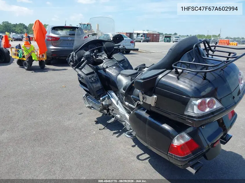 2007 Honda Gl1800 VIN: 1HFSC47F67A602994 Lot: 45482775