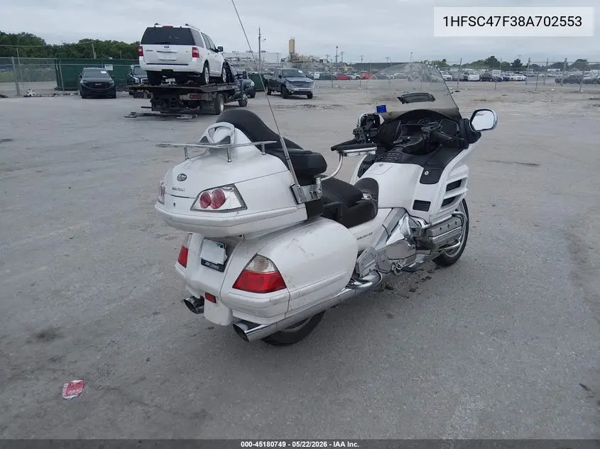 2008 Honda Gl1800 VIN: 1HFSC47F38A702553 Lot: 45180749