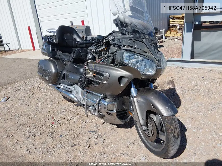 2008 Honda Gl1800 VIN: 1HFSC47H58A705942 Lot: 45192216