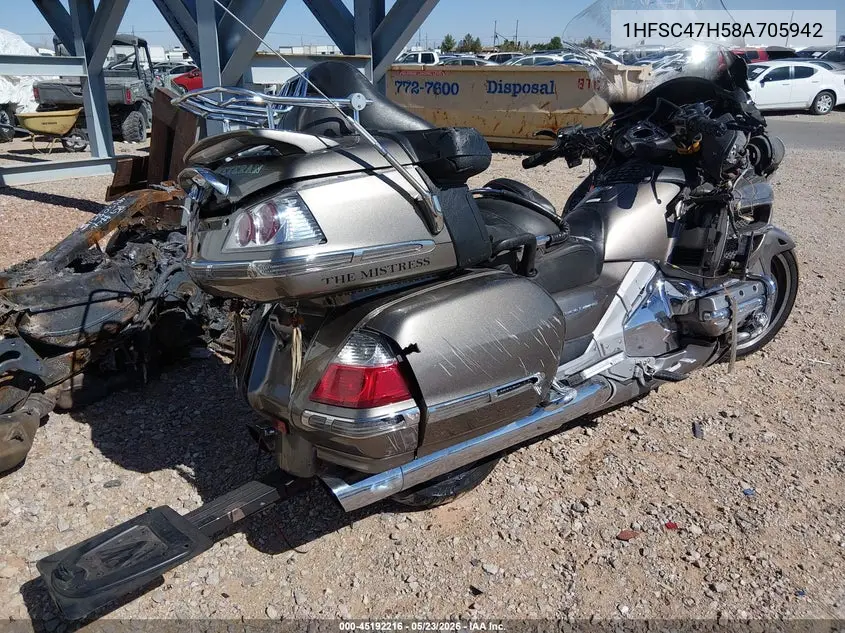 2008 Honda Gl1800 VIN: 1HFSC47H58A705942 Lot: 45192216