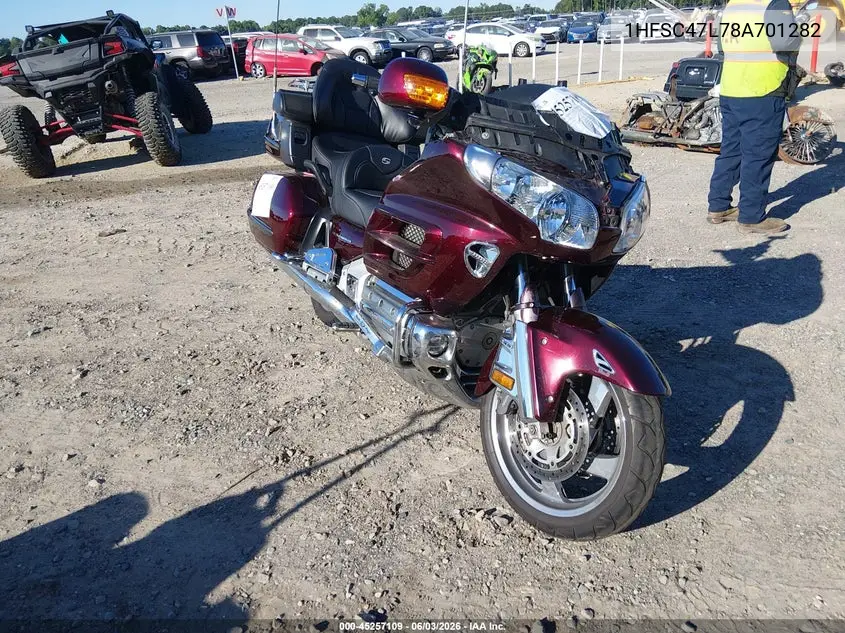 2008 Honda Gl1800 VIN: 1HFSC47L78A701282 Lot: 45257109