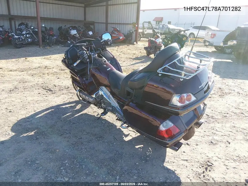 2008 Honda Gl1800 VIN: 1HFSC47L78A701282 Lot: 45257109