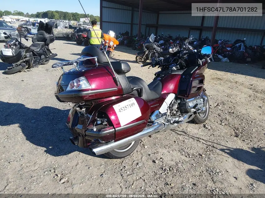2008 Honda Gl1800 VIN: 1HFSC47L78A701282 Lot: 45257109