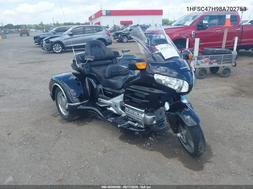 2008 Honda Gl1800 VIN: 1HFSC47H98A702753 Lot: 45358388