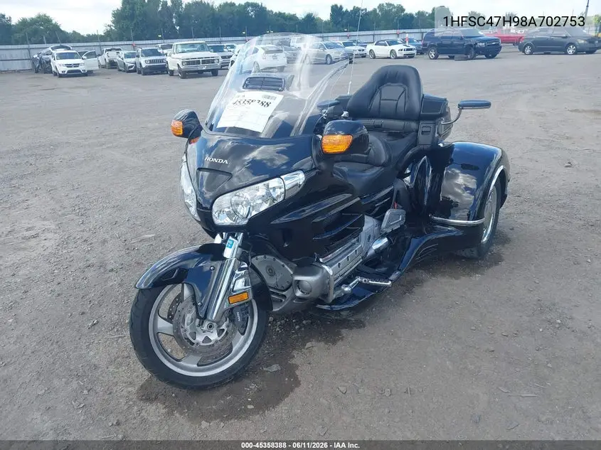 2008 Honda Gl1800 VIN: 1HFSC47H98A702753 Lot: 45358388