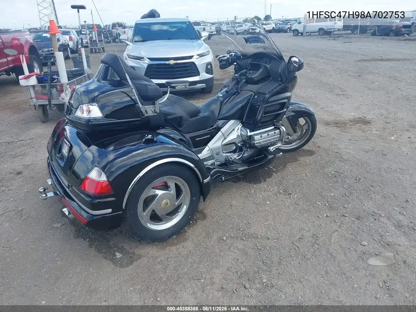 2008 Honda Gl1800 VIN: 1HFSC47H98A702753 Lot: 45358388